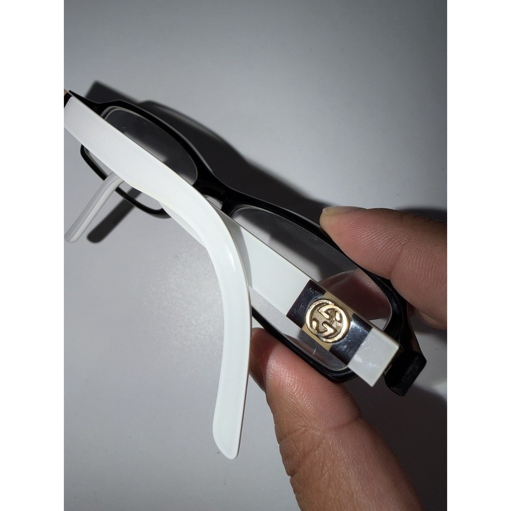 Gucci GG 2568 PR8 Black White Rectangular Eyeglasses Frames ONLY Made in Italy